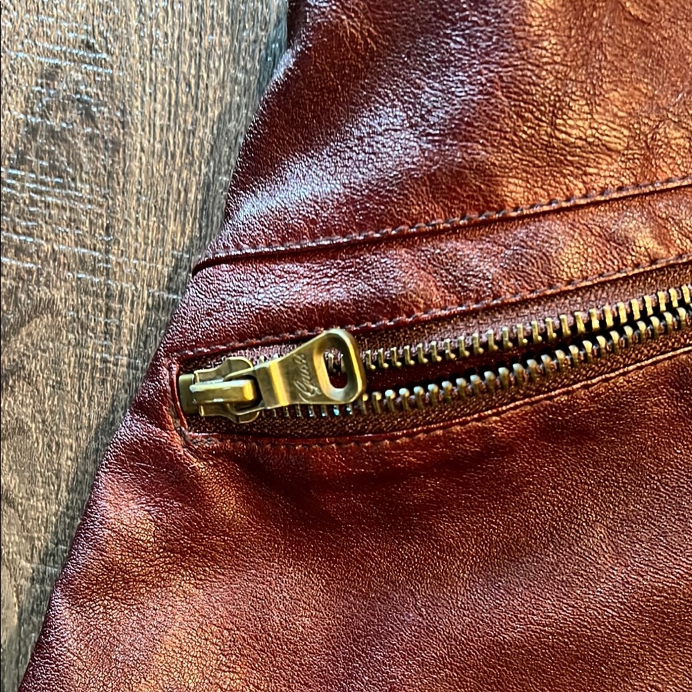 GUESS Women's Mahogany Leather Jacket - Picture 11 of 14
